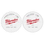 MILWAUKEE TOOL Circular Saw Two-Pack Wood Cutting Blades 10" 40T + 60T