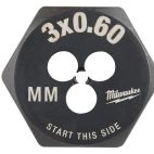 MILWAUKEE TOOL M3-0.60 mm 1-Inch Hex Threading Die
