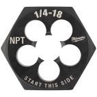 MILWAUKEE TOOL 1/4"-18 NPT 1-7/16" Hex Threading Die