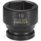 Socket, 3/8" Drive, 19 mm Impact Impact, Carlyle