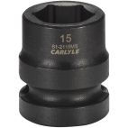Socket, 1/2" Drive, 15 mm Impact Impact, Carlyle