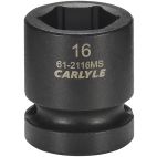 Socket, 1/2" Drive, 16 mm Impact Impact, Carlyle