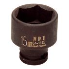Socket 1/4" 15 mm Impact Shallow Metric