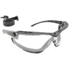 Safety Glasses / Goggles, Hybrid, Black Frame, Clear Lens
