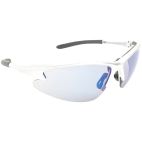 Safety Glasses / Goggles, Sport, Silver Frame, Blue Lens