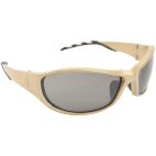 Safety Glasses / Goggles, Wrap-Around, Gold Frame, Shade Lens