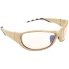 Safety Glasses / Goggles, Wrap-Around, Gold Frame, REVO Red Mirror Lens