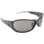 Safety Glasses / Goggles, Wrap-Around, Black Frame, Shade Lens