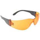 Safety Glasses / Goggles, Lightweight, Frameless, Orange Lens