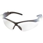 Safety Glasses / Goggles, Xtreme LED Light, Black Frame, Clear Lens
