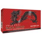 Safety Gloves, Microflex Black Dragon, Black, 9.6" Large