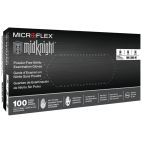 Safety Gloves, Microflex MidKnight, Black, 9.6" Large
