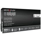 Safety Gloves, Microflex MidKnight, Black, 9.6" X-Large