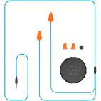 Earbuds, Wired, Light Blue & Orange