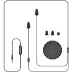 Earbuds, Wired, Black & Gray w/ Microphone