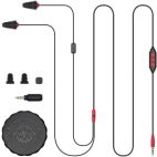 Earbuds, Wired, Black & Red w/ Microphone