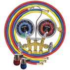 R1234yf Brass Manifold w/ 60" Hoses & Quick Couplers
