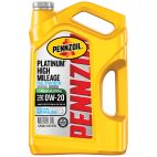 Pennzoil Platinum High Mileage Full Synthetic 0W20 Motor Oil 5 Qt