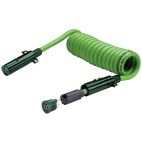 Trailer Connector Coiled Cables / Cords Assy - H/D Truck Coiled ABS Trailer(s) (Green) Phillips Industries