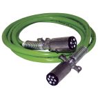 Trailer Connector Coiled Cables / Cords Assy - H/D Truck Straight ABS Trailer(s) (Green) Phillips Industries