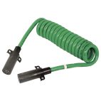 Trailer Connector Coiled Cables / Cords Assy - H/D Truck Coiled ABS Trailer(s) (Green) Phillips Industries