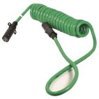 Trailer Connector Coiled Cables / Cords Assy - H/D Truck Coiled ABS Trailer(s) (Green) Phillips Industries