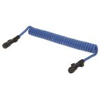 Trailer Connector Coiled Cables / Cords Assy - H/D Truck Coiled Light Duty Boat / Utility Trailer (Blue) Phillips Industries