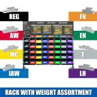 Plombco 52002 Kit Passenger 40 Wheel Weight Assortment Rack - Choose with Zinc Weights or Rack Only