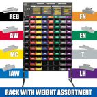Plombco 52029 Kit Passenger 80 Wheel Weight Assortment Rack - Choose with Zinc Weights or Rack Only