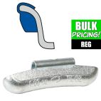 Plombco REG-Style Uncoated Zinc Clip-On Wheel Weights - Choose Size or Bulk Set