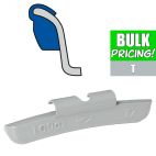 Plombco T-Style Coated Zinc Clip-On Wheel Weights - Choose Size or Bulk Set