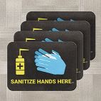 PIG® Sanitize Hands Here Floor Sign for Carpet - Box of 4