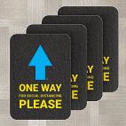 PIG® One-Way Directional Arrow Floor Sign & Marker for Carpet - Box of 4
