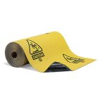 PIG® Caution Industrial Absorbent Adhesive-Backed Grippy® Floor Mat