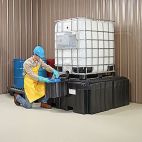 PIG® Poly IBC Tote Spill Containment Pallet with Shelf