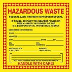 Hazardous Waste Shipping Label with Generator Information