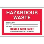 Hazardous Waste Shipping Label with Handle With Care