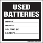 Used Batteries Waste Shipping Label