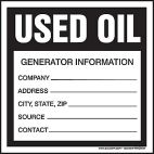 Used Oil Waste Shipping Label
