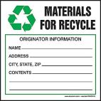 Materials For Recycle Waste Shipping Label
