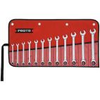Proto 12 Piece Full Polish Metric Combination Non-Reversible Ratcheting Wrench Set - 12 Point