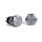 Push Button Switch, Blue Halo, OFF-(ON)