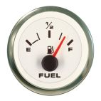 Fuel Gauge, White Premier Pro, 2"