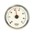 Tach 7K, White Premier Pro, 3"