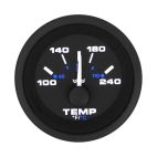 Water Temp. Gauge, Black Premier Pro, 2"