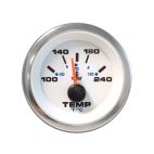 Water Temp. Gauge, White Premier Pro, 2"