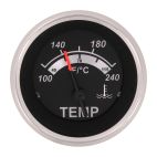 Water Temp. Gauge, Black Sterling, 2"