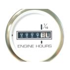 Hourmeter, White Premier Pro, 2"