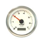 Tach 7K/Hourmeter, White Premier Pro, 3"