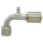 A/C Hose End / 90 Female O-Ring w/ R12 Service Port